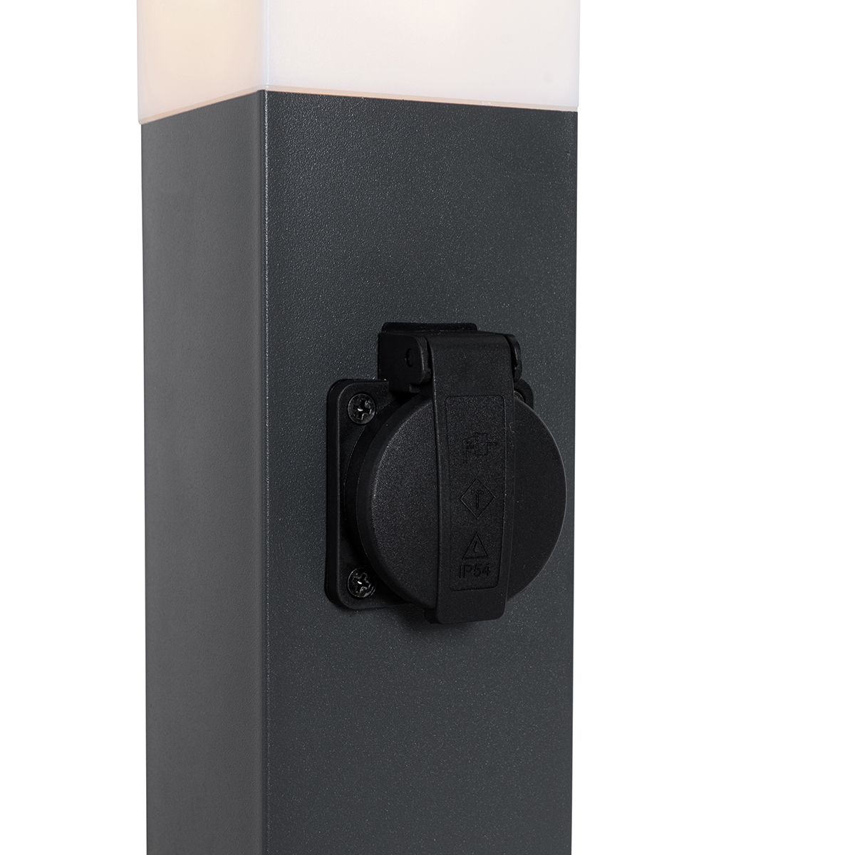 Buitenlamp donkergrijs met grondpin en kabelmof 80cm incl. stopcontact IP44 - Malios