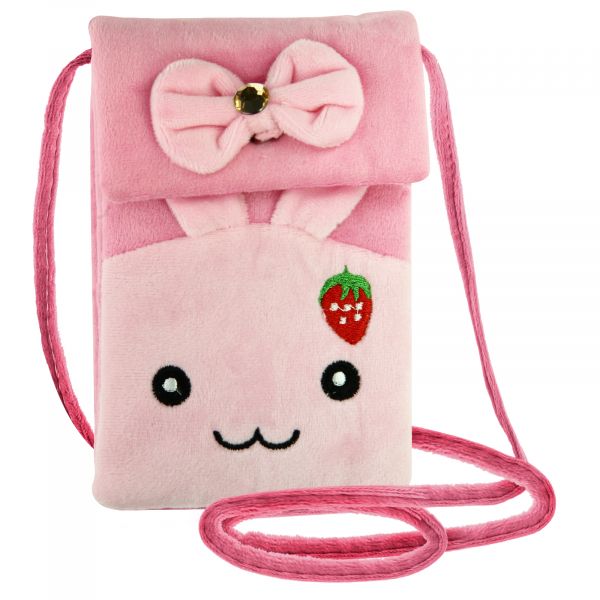 Avizar Bolsa para Smartphone em Tecido Design Coelhinho Dorminhoco Rosa - BAG-AY-10