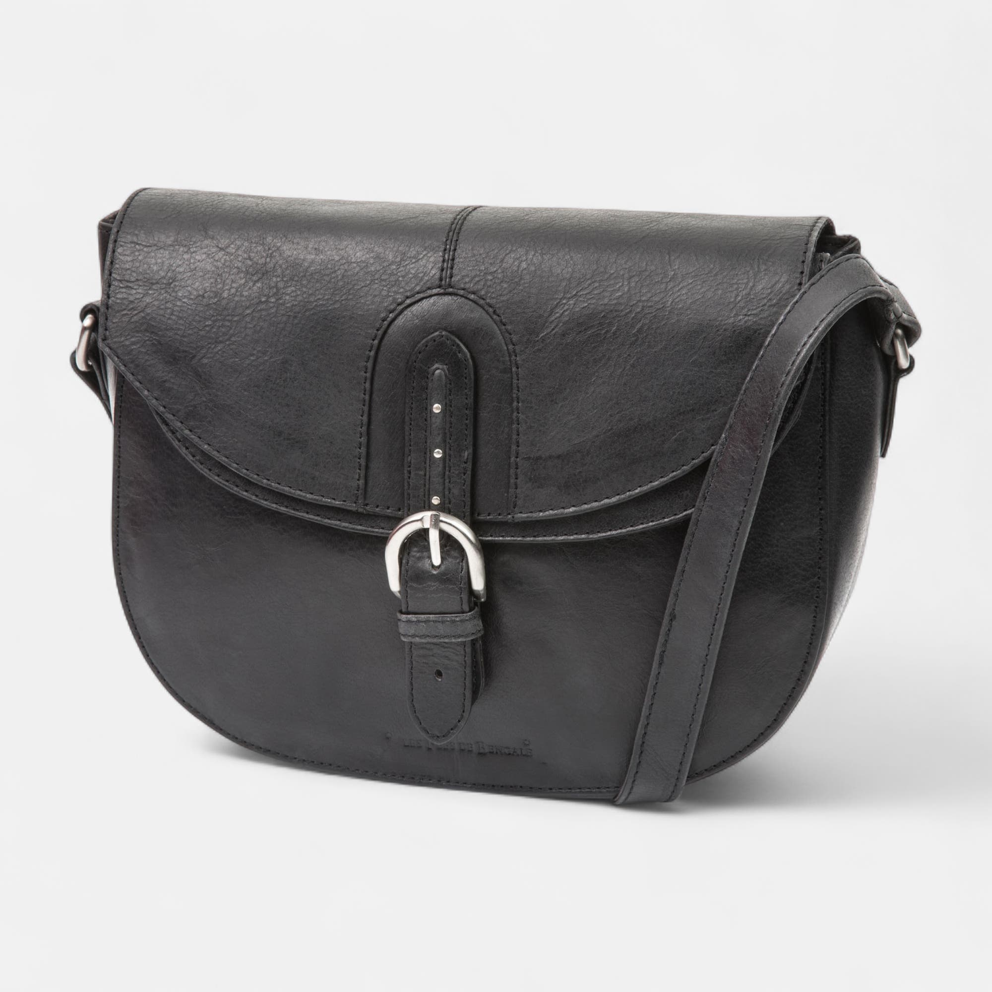 Sac bandoulière en cuir noir