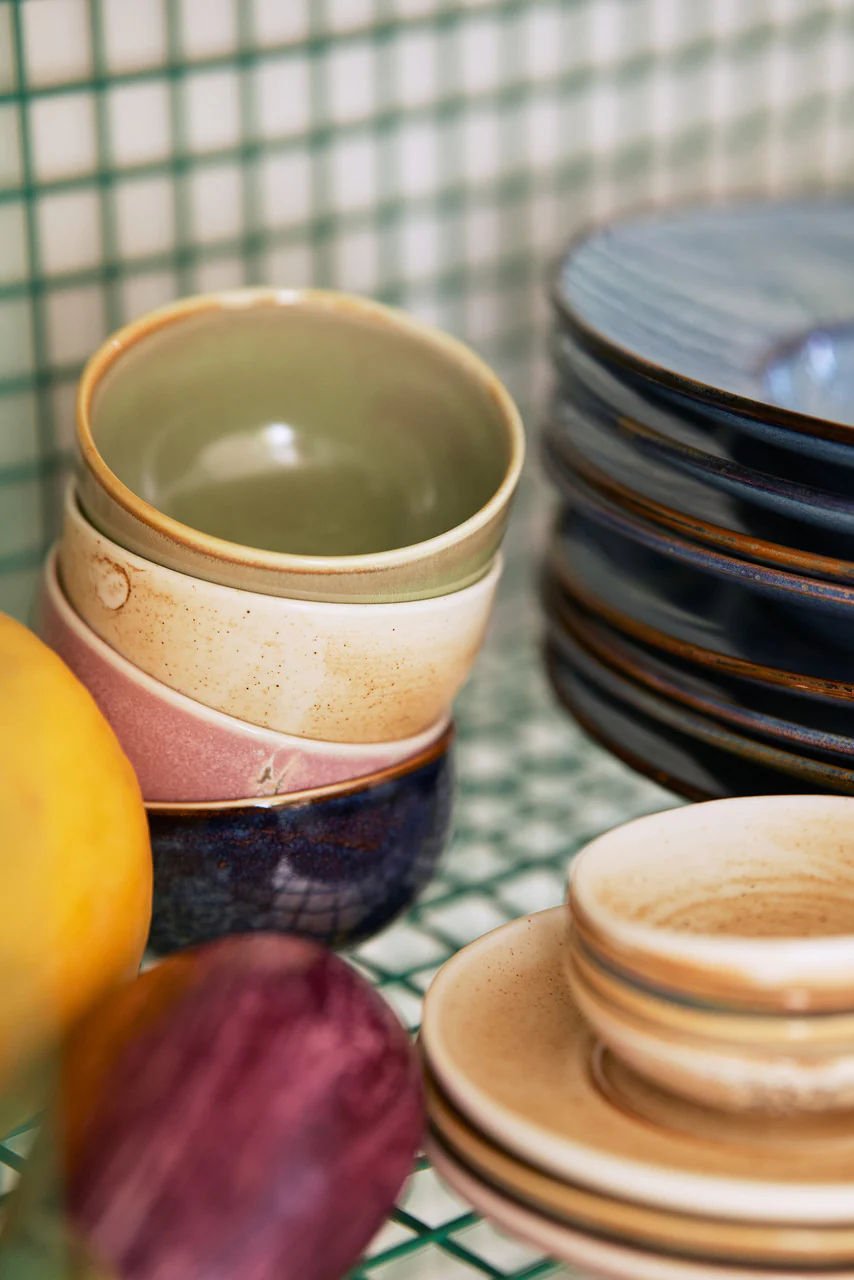 HKliving  Chef ceramics skål, creme/brun - Ø10,7 cm.