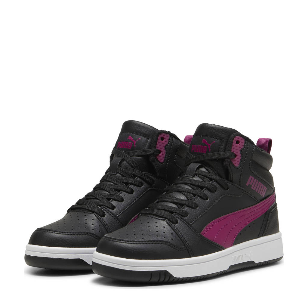 Puma Rebound v6 Midsneakers zwart/roze/wit