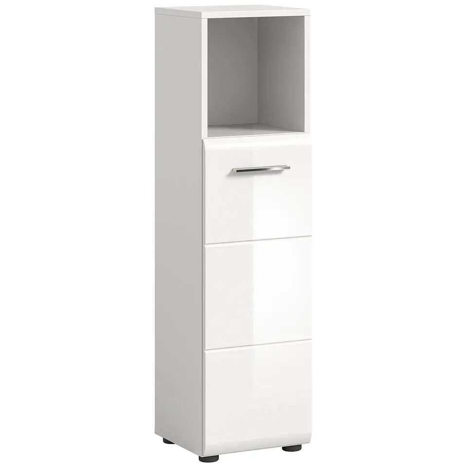 Hioshop Ice badkamerkast 1 deur 1 vak wit hoogglans