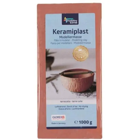 Glorex Keramiplast Modelliermasse terracotta, 1000 g, lufthärtend