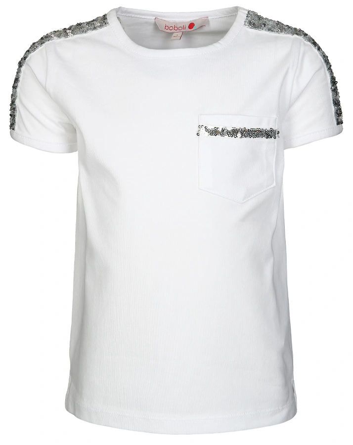 T-Shirt GIRLY mit Pailletten in weiß