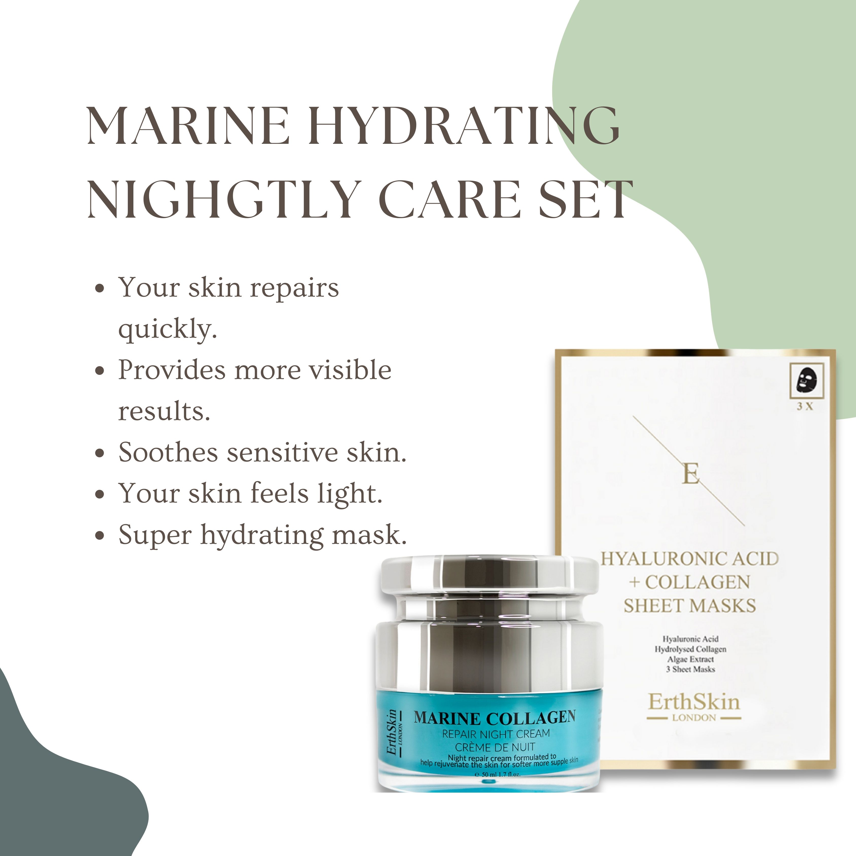 Erth skin london Collagen Nachtcreme + Maske Set