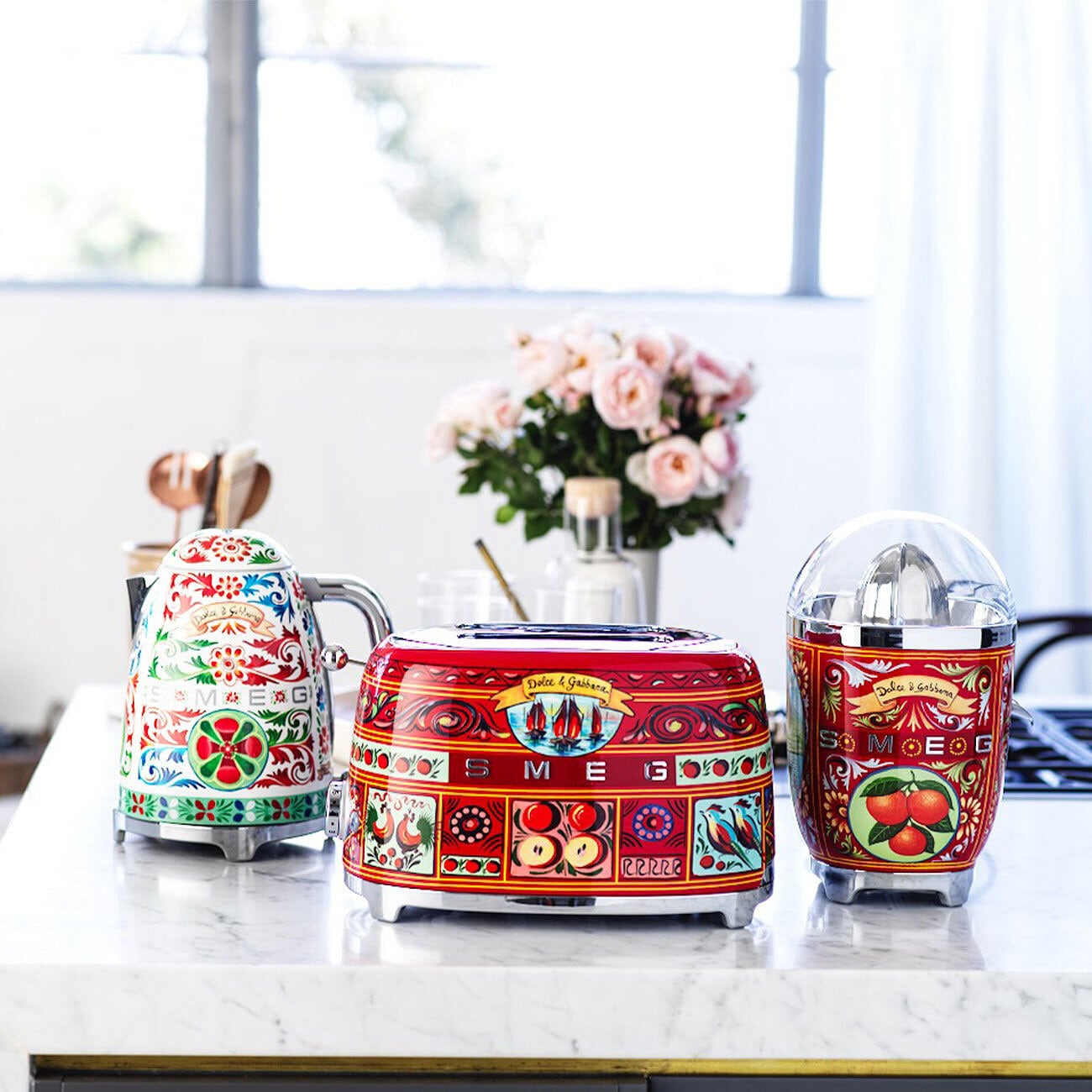 SMEG - Dolce & Gabbana Wasserkocher Retro bunt