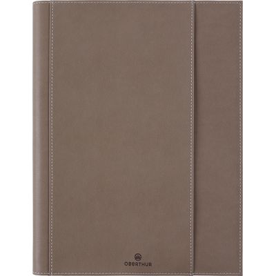 Agenda à spirale Burgos - 1 semaine sur 2 pages - 22 x 28 cm - taupe - Oberthur