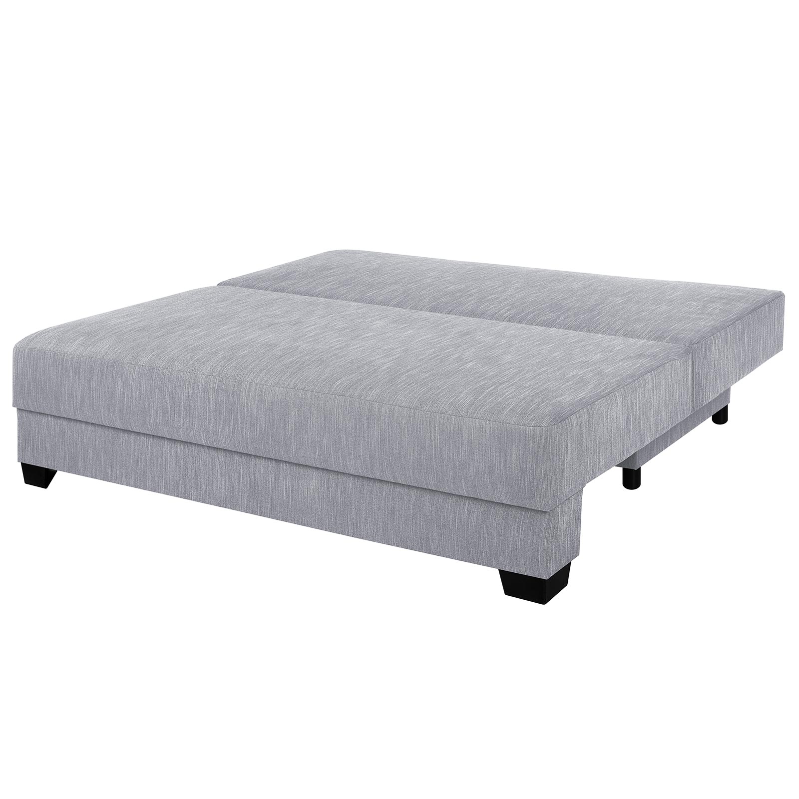 Boxspringsofa - silber - Dauerschläfer mit Staukasten
