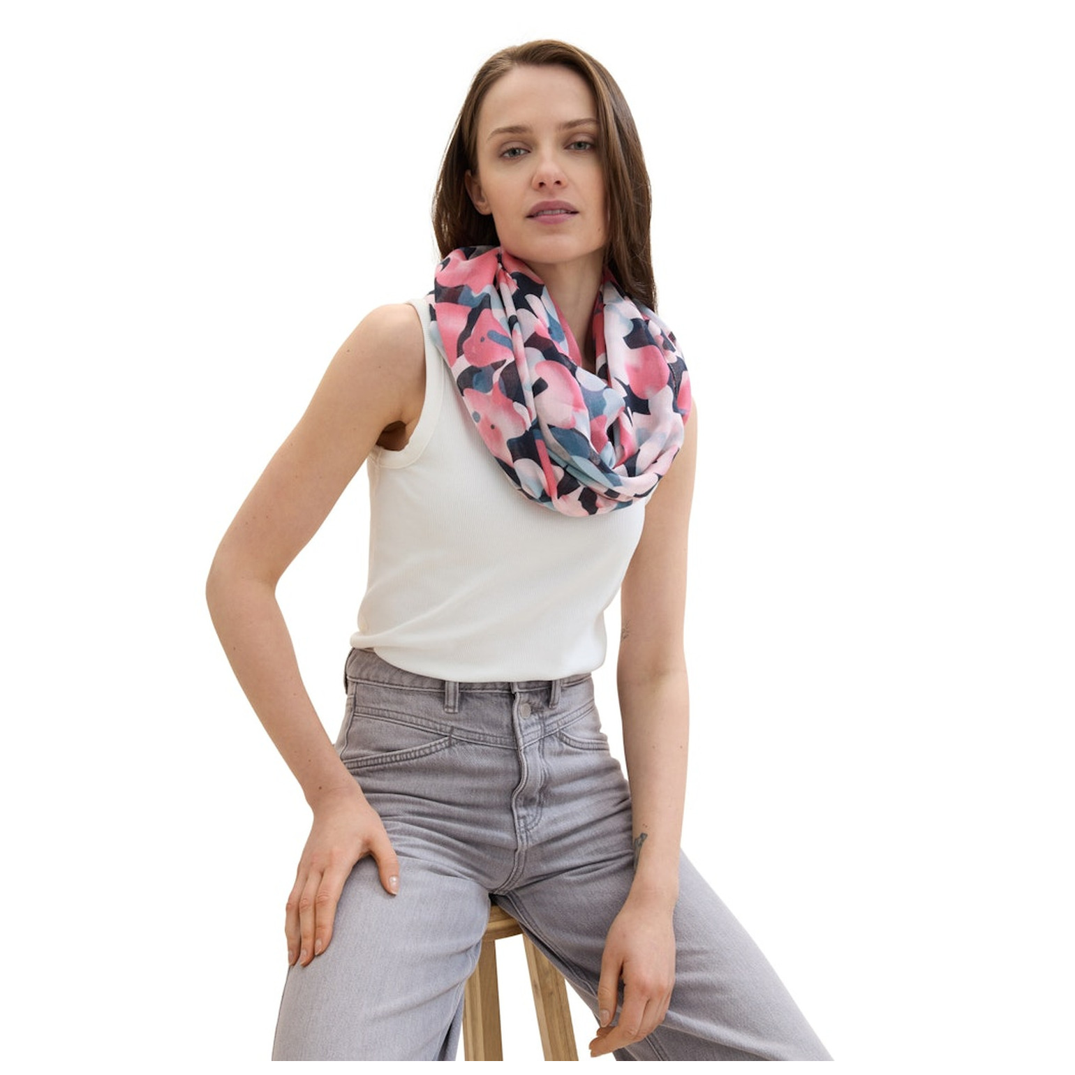 Tom Tailor Printed loop scarf