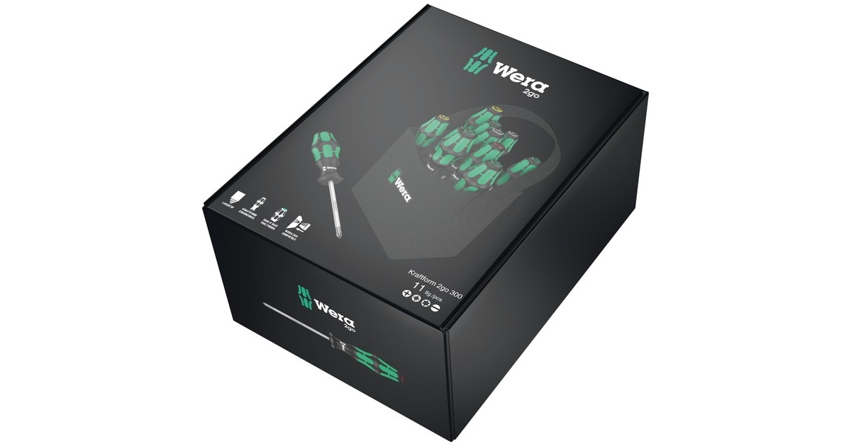 WeraKraftform 2go 300 schroevendraaier  (Zwart/groen)