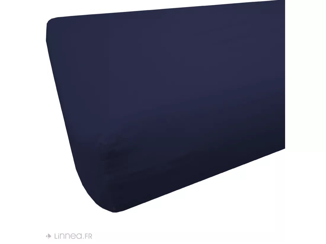 Drap housse 180x200 cm coton issu de l'agriculture biologique SILLA marine