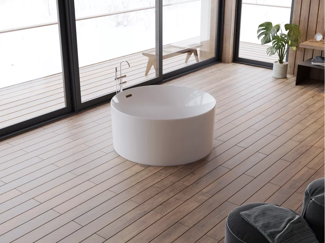 Baignoire îlot ronde LOOM 2.0, 130X130cm, by SPALINA