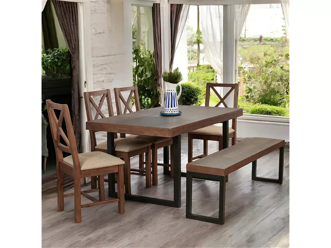 Table à manger extensible bois recyclé 160-200 cm SAMOA
