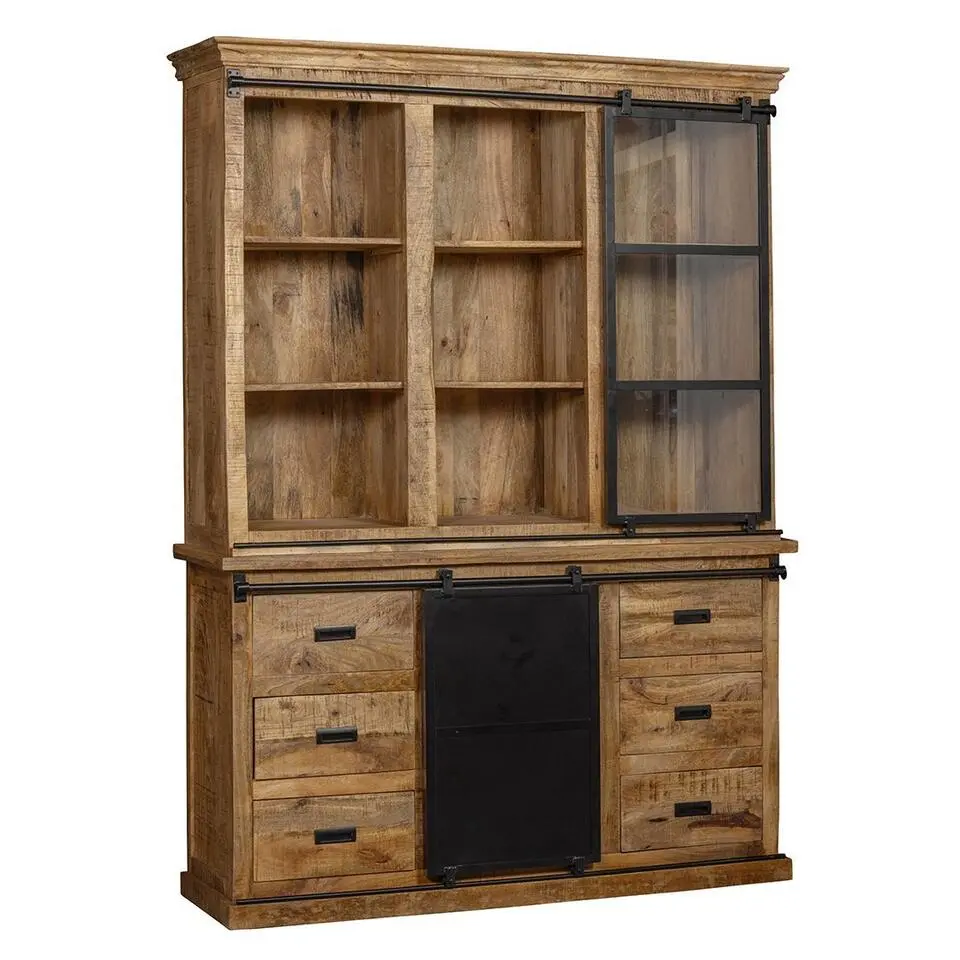 Mangohoutonline - Buffetkast Denver 140cm Recht Rechthoekig - Bruin - Mahom