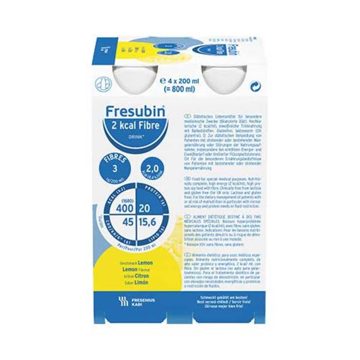 Fresubin 2 kcal fibre Drink Lemon Trinkflasche, 4X200 ml