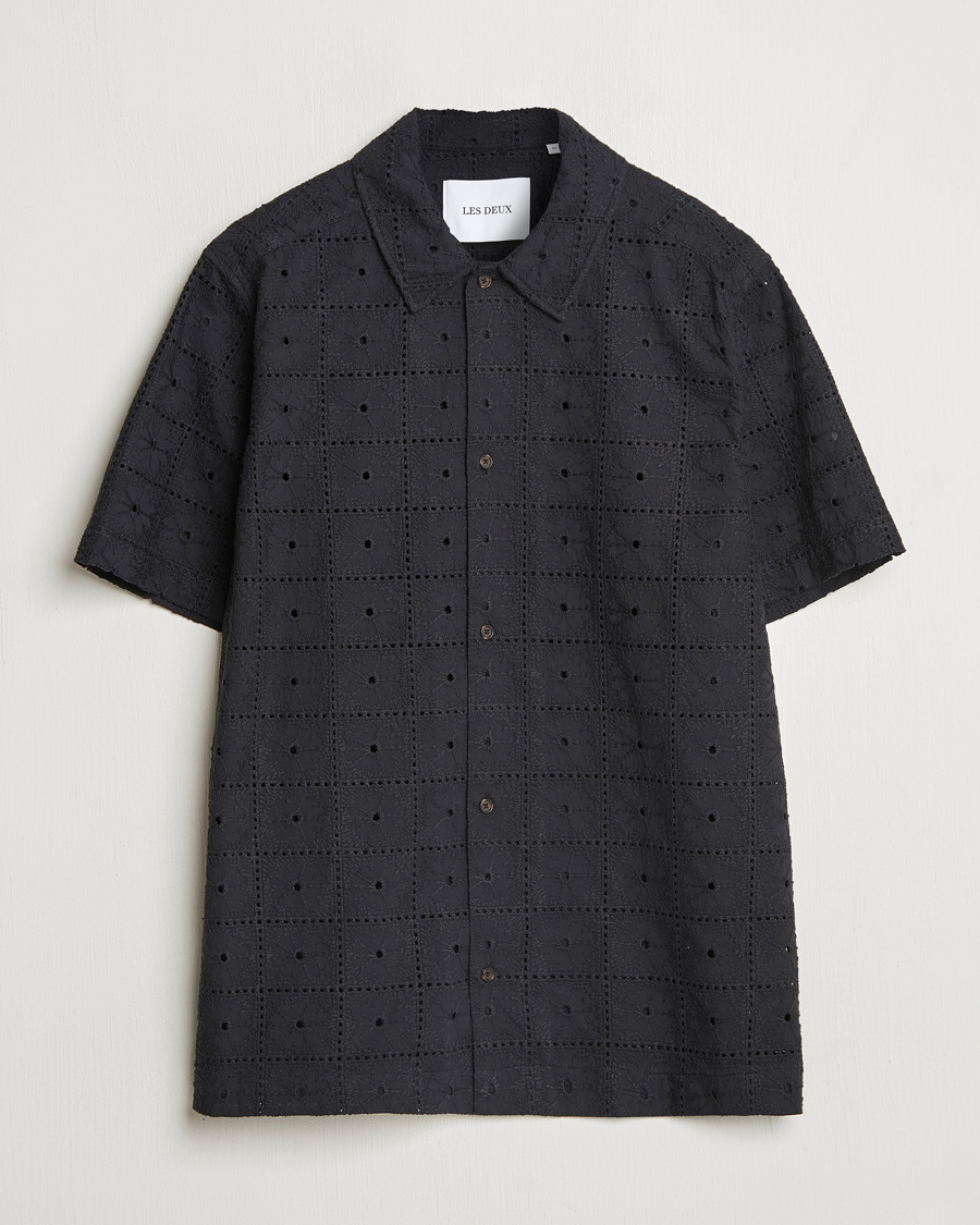 Les Deux Hector Anglaise Short Sleeve Shirt Black