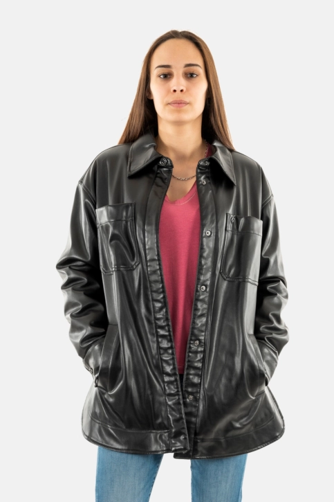 Blousons et vestes guess jeans mareva jblk jet black a996
