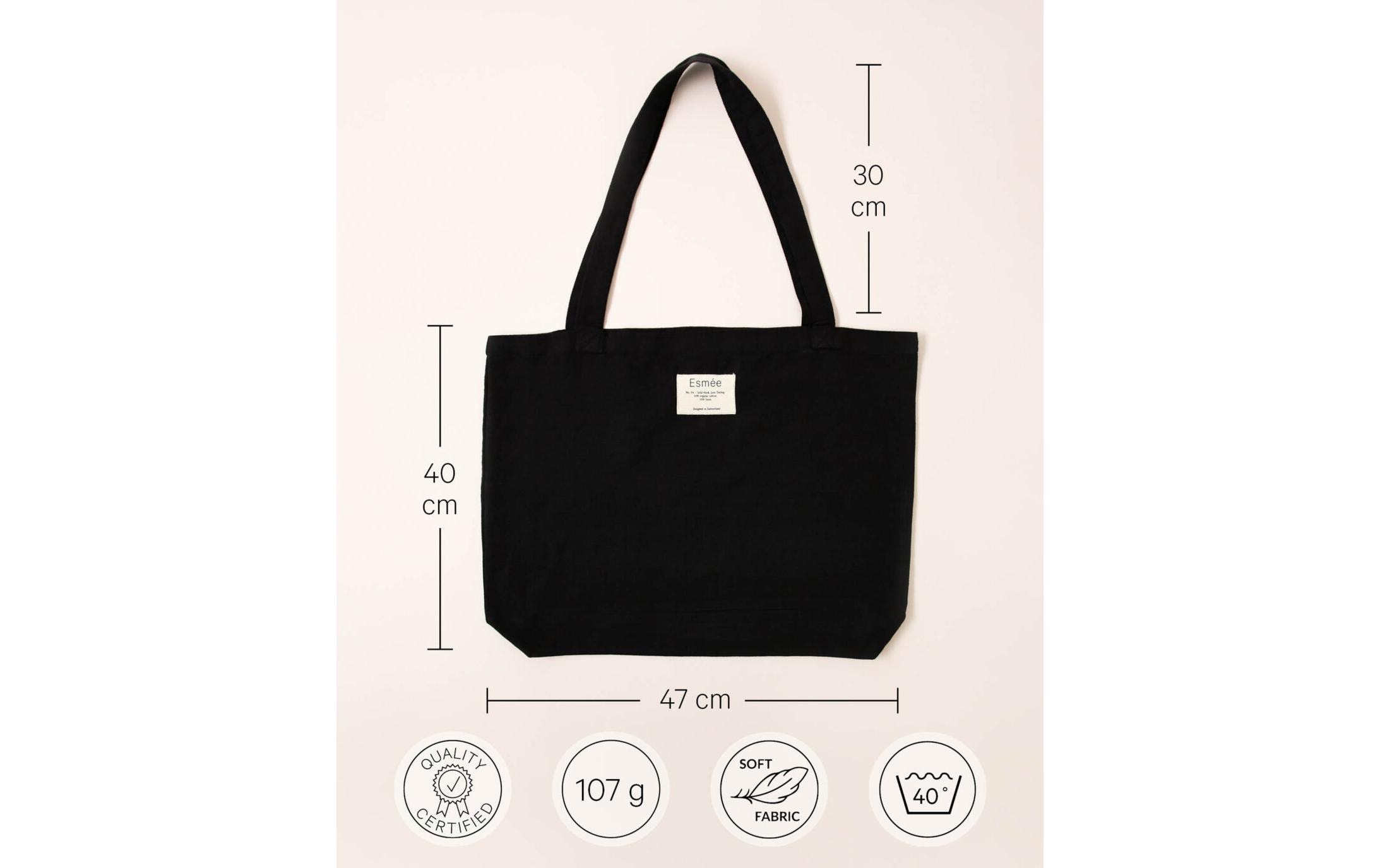 Tasche Lora Schwarz, 47 x 40 cmEinkaufstasche