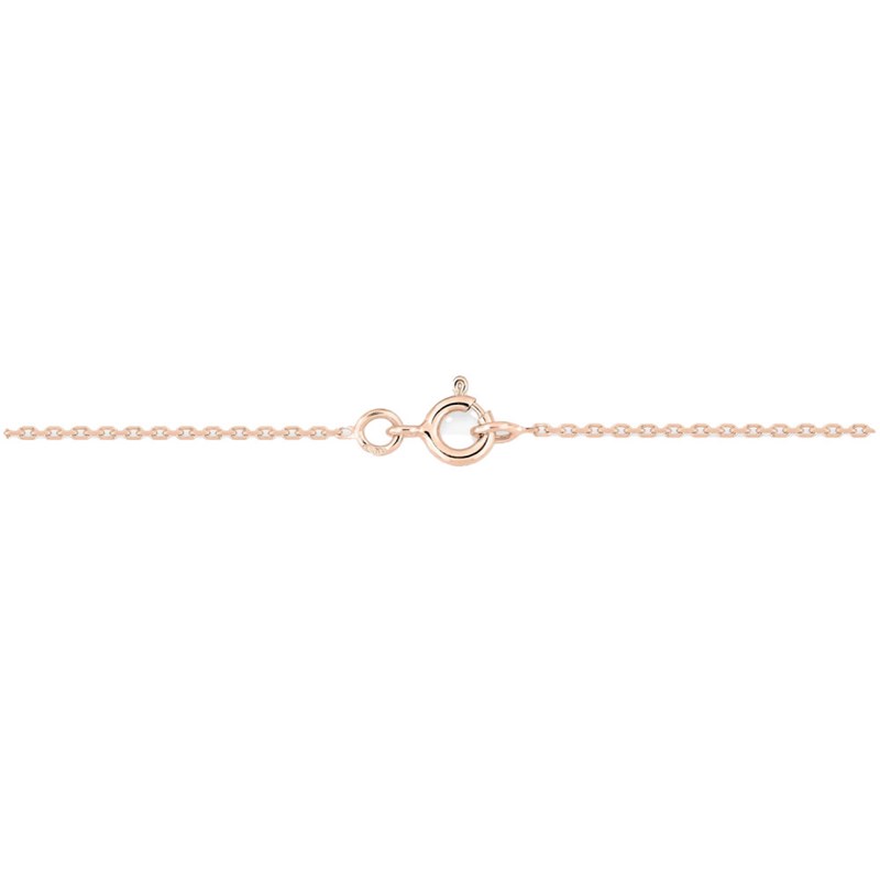 Chaîne femme 40 cm - Maille Forçat diamanté - Or rose 18 Carats - Largeur 1.15 mm