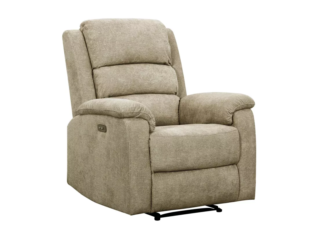 Canapés 3 places 2 places et un fauteuil relax électrique en tissu taupe NEVERS
