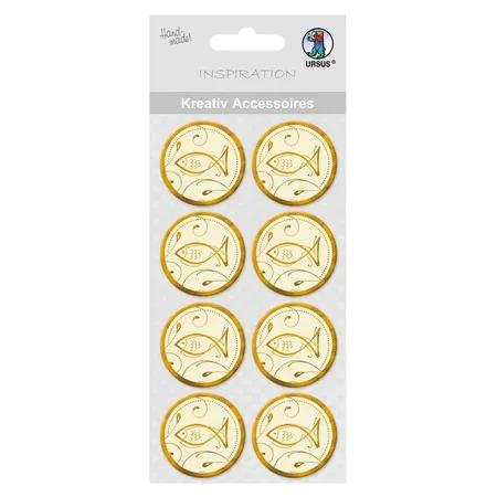 URSUS Kreativ Accessoires Charity, 8 Stück, Fisch gold