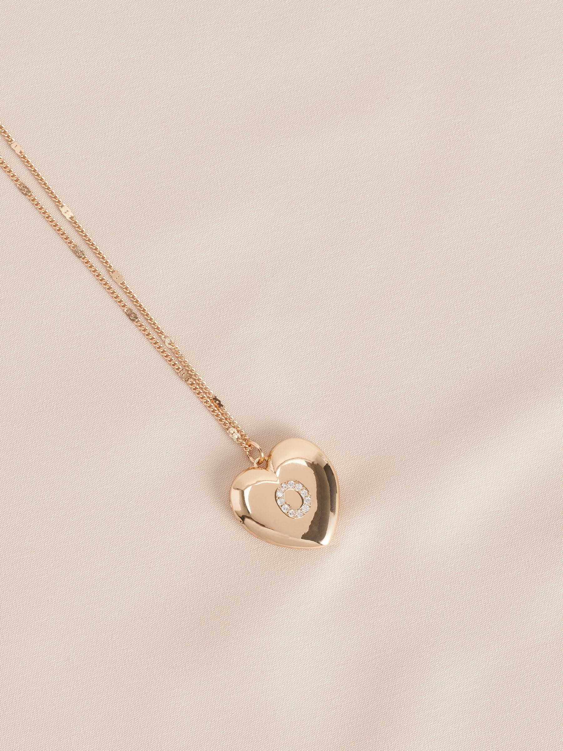 Goudkleurig - Initial Heart Locket Necklace