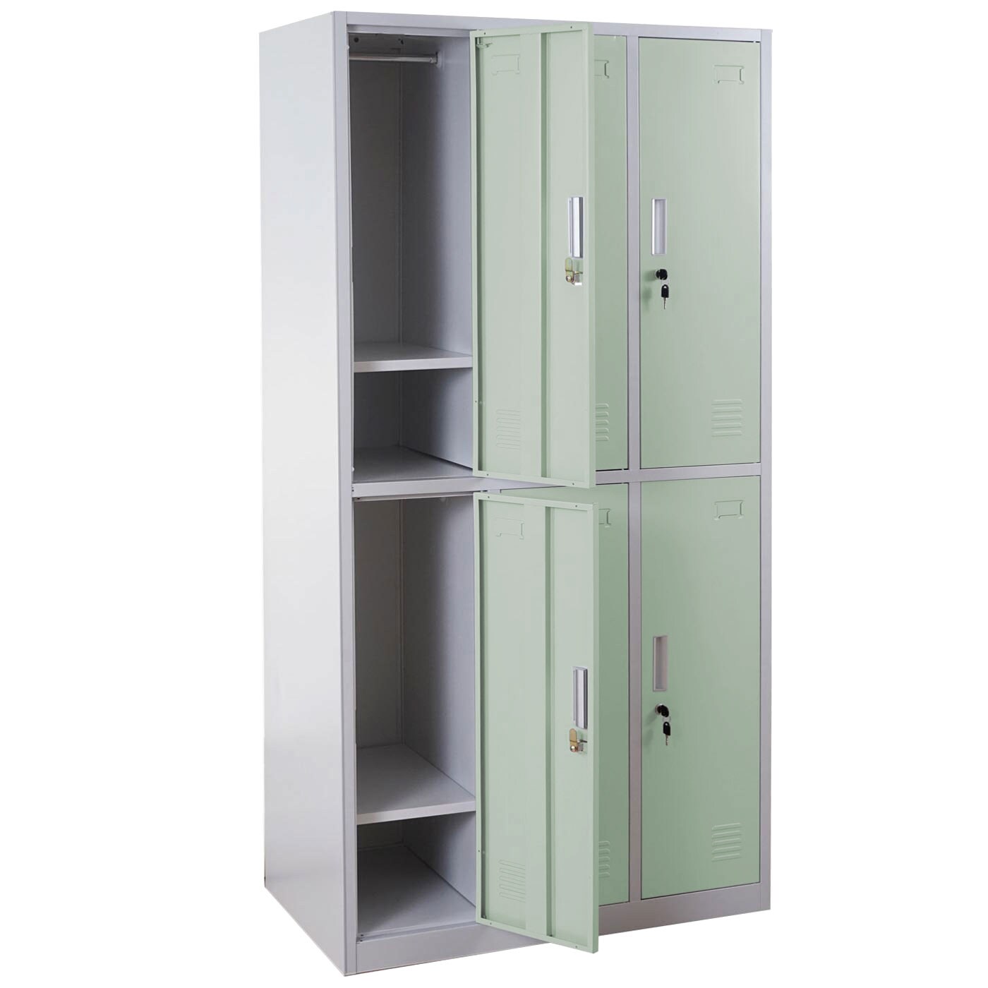 Schließfach Preston T829, Schließfachschrank Wertfachschrank Spind, Metall 12 Fächer ~ grün