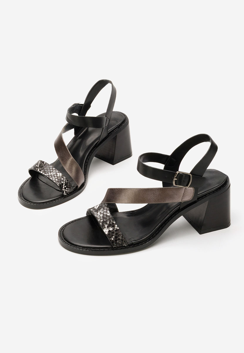 Sandales à talon épais noires Lakendra