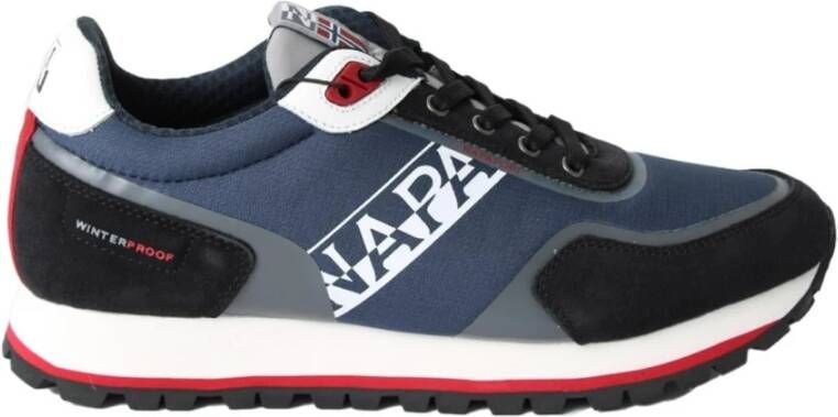 Napapijri Blauwe Leren Sneakers F2Lotus01 Ris