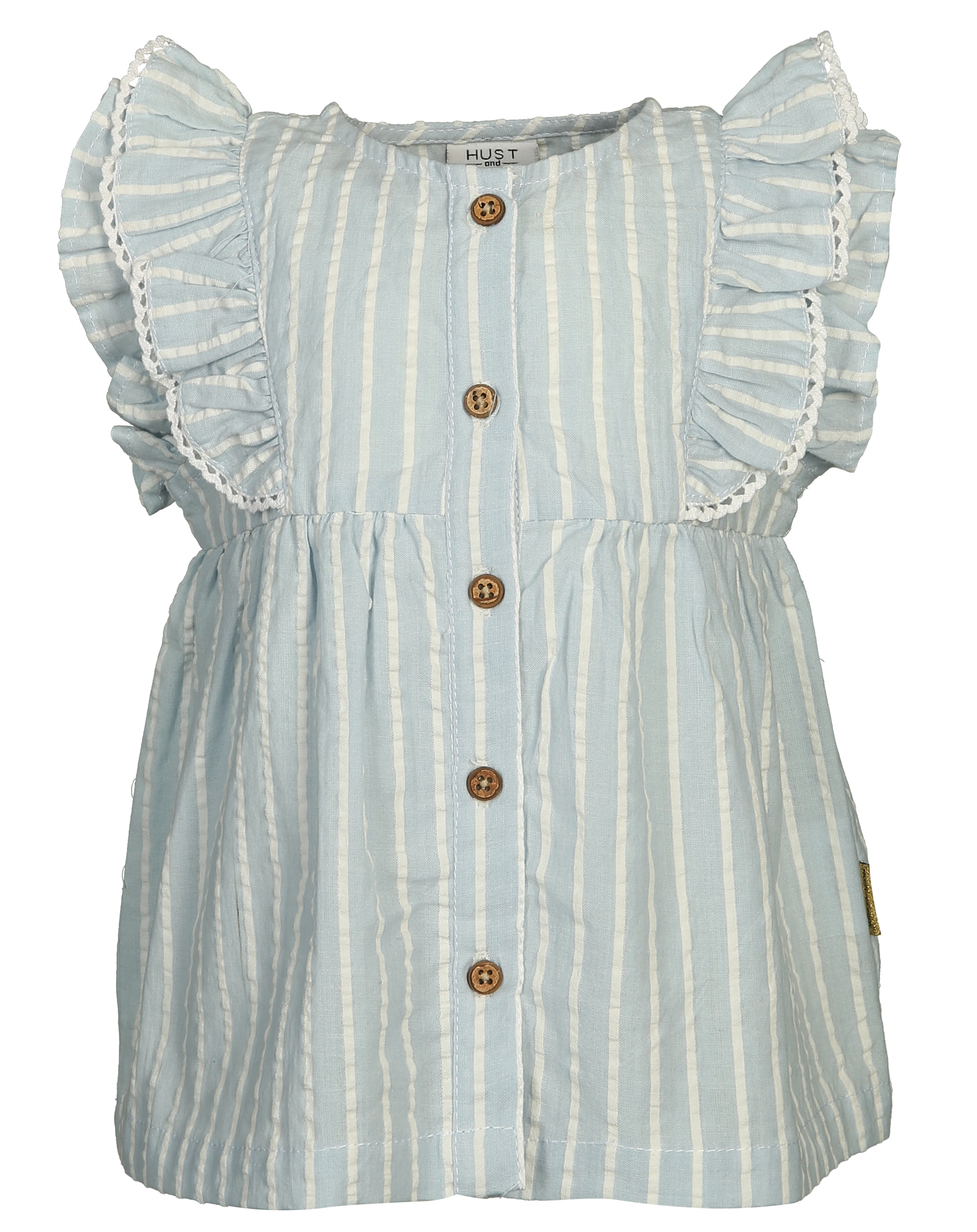 Bluse GROA mit Flügelärmeln in zen blue
