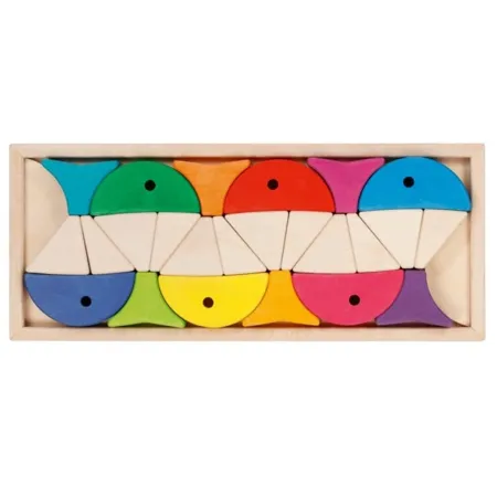 goki Legespiel und Bausteinkasten 6 bunte Fische