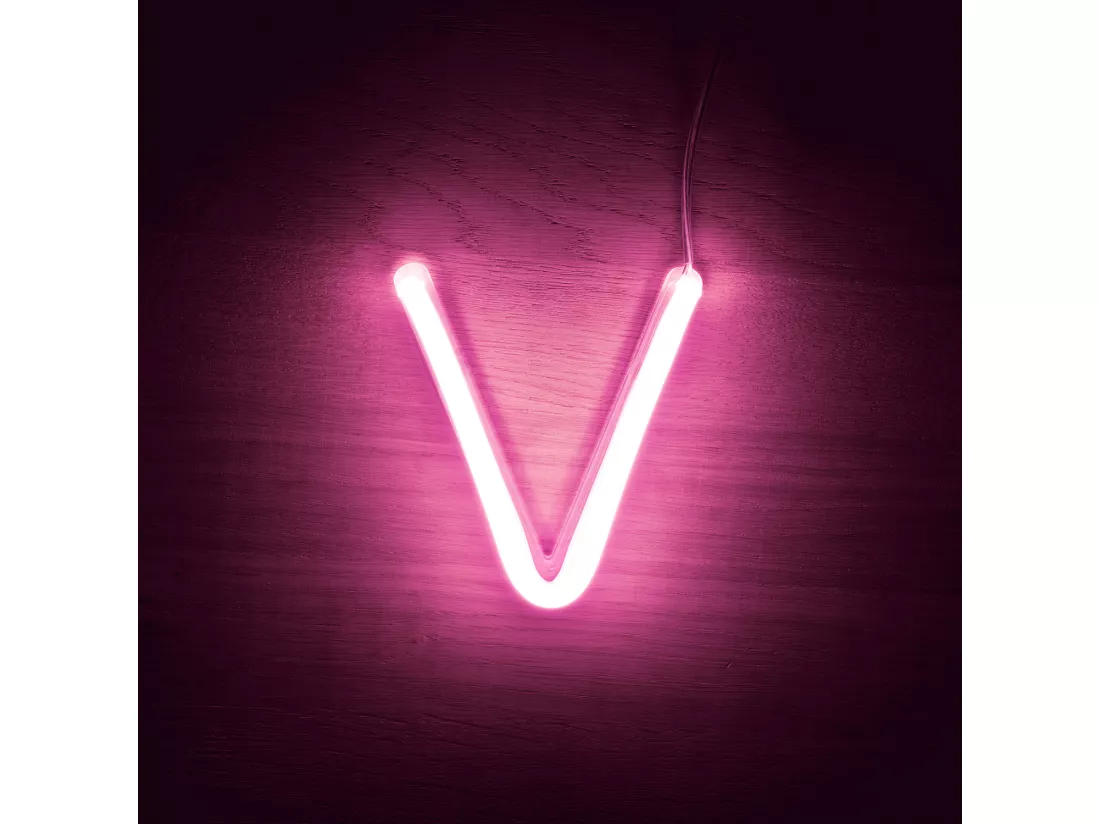 Lettres Néon LED Rose V Rose