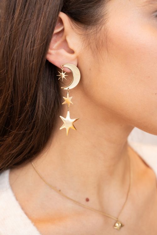 Starry oorhangers met maan & sterren