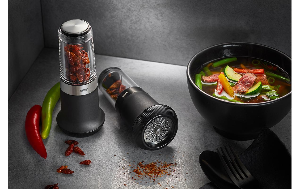 Chilischneider X-Plosion 15 cm, Schwarz/SilberGewürzmühle für Chili