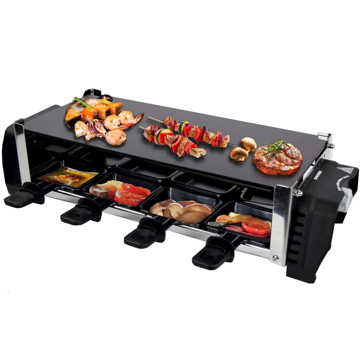 raclette grill avec plaque en vitrocéramique pour 8 personnes Syntrox