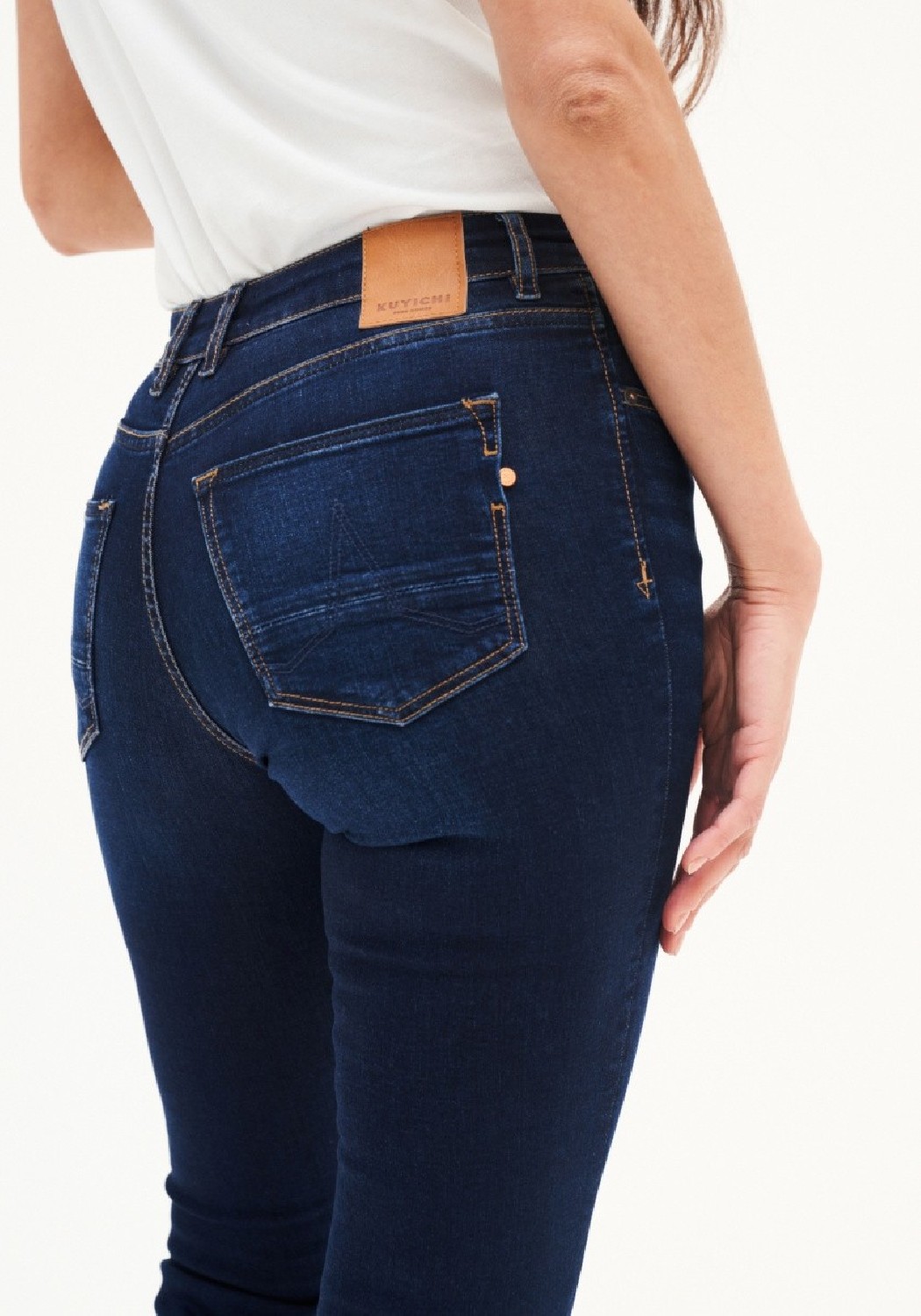 Kuyichi Damen-Jeans Amy Bootcut Herbal Blue Deep Blue