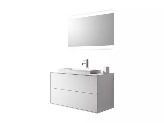 Ensemble de salle de bain 3 pièces AIGUILLE blanc mat