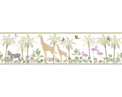 Rand 45881 Kindermuren Dieren Jungle Groen Bruin 5 m x 26,5 cm