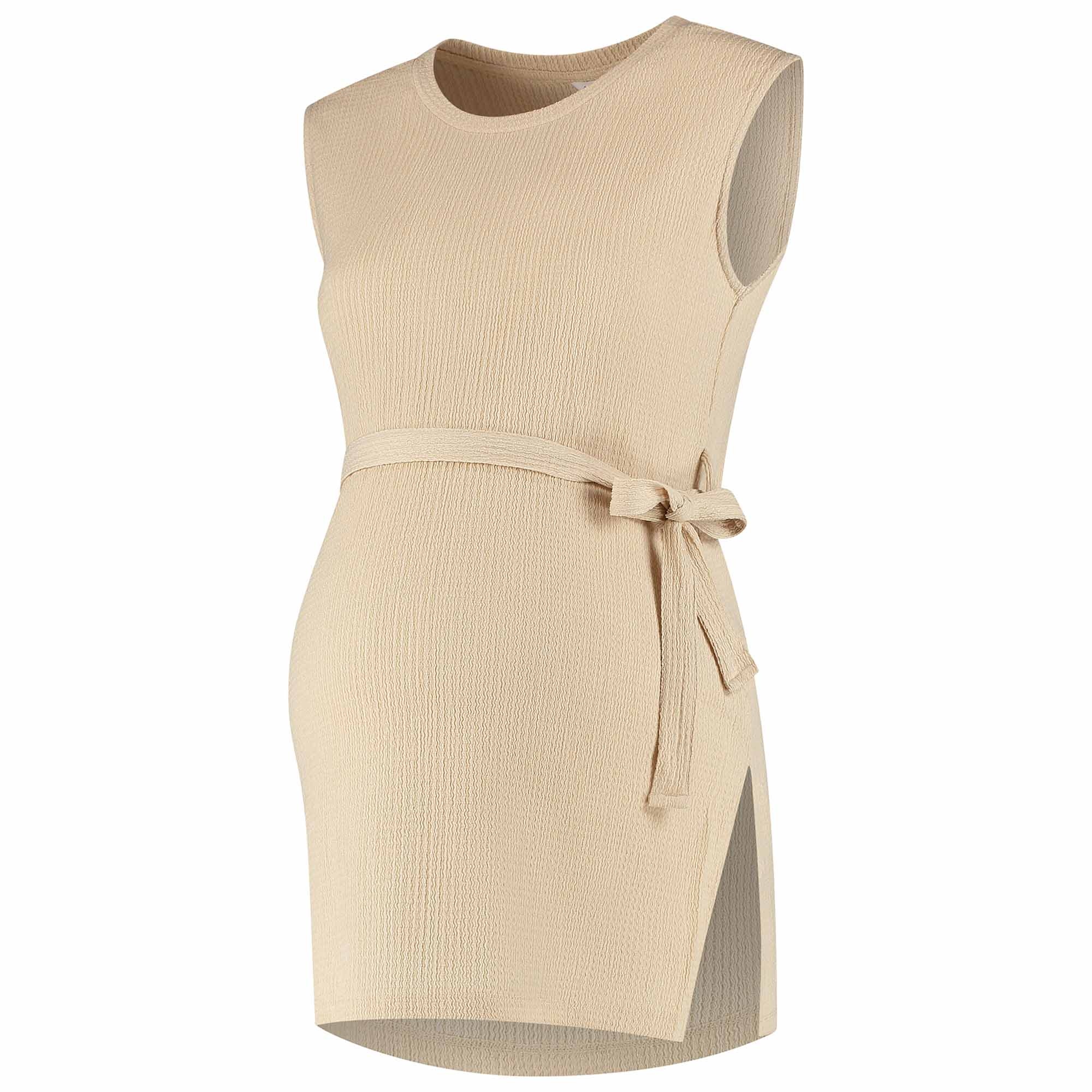 Prénatal zwangerschapsshirt mouwloos effen beige