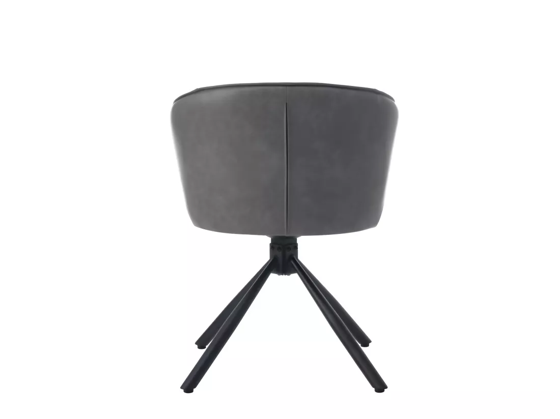 Lot de 2 Chaises pivotantes en similicuir - style moderne - Gris