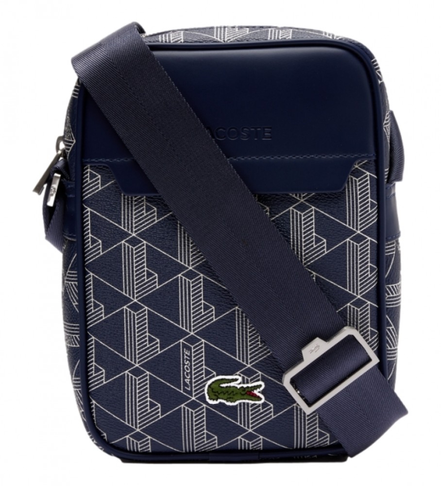 Bolsa de ombro vertical para câmera Lacoste, azul marinho