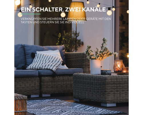 Trust Smart AGST-8802 Draadloze dubbele wandschakelaar voor buiten IP44 zwart/grijs