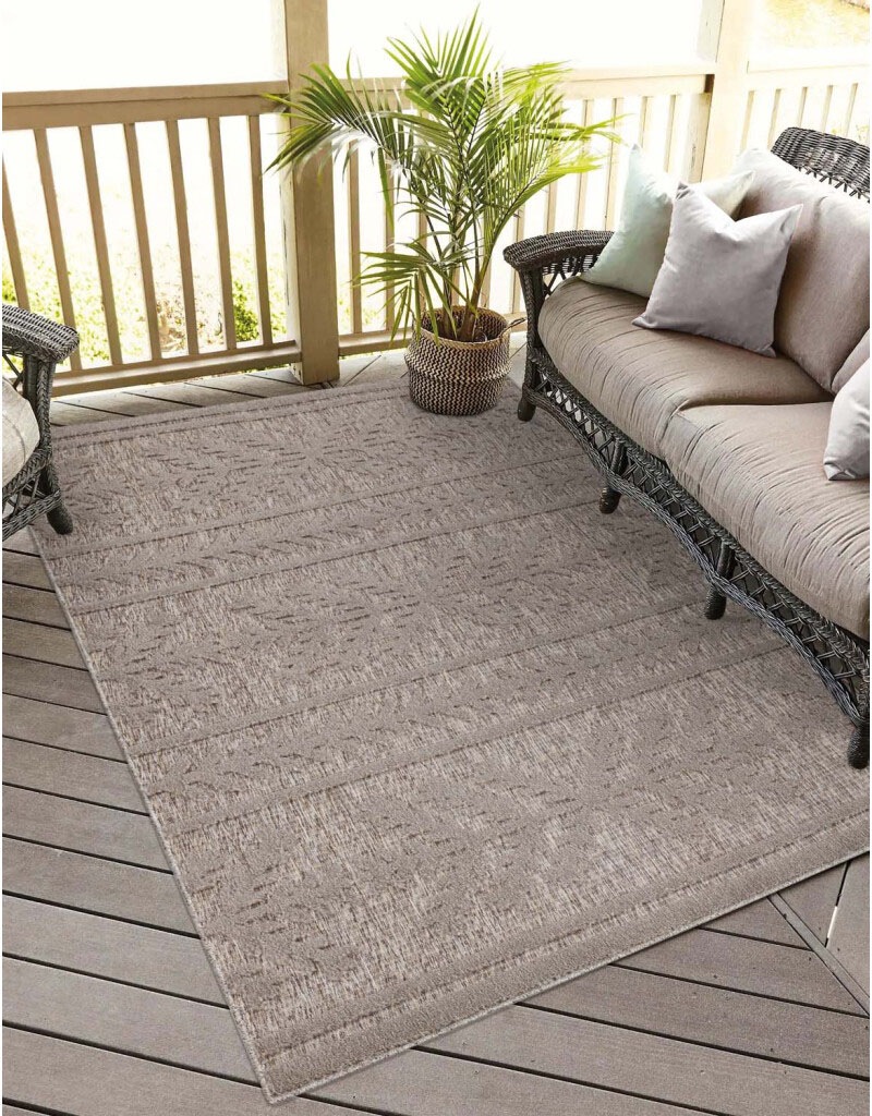 Carpet City Teppich »In-& Outdoorteppich Santorini 411, 3D-Effekt, Boho-Optik« rechteckig 5 mm Höhe Wetterfest & UV-beständig für Terrasse, Balkon, Küche, Flur