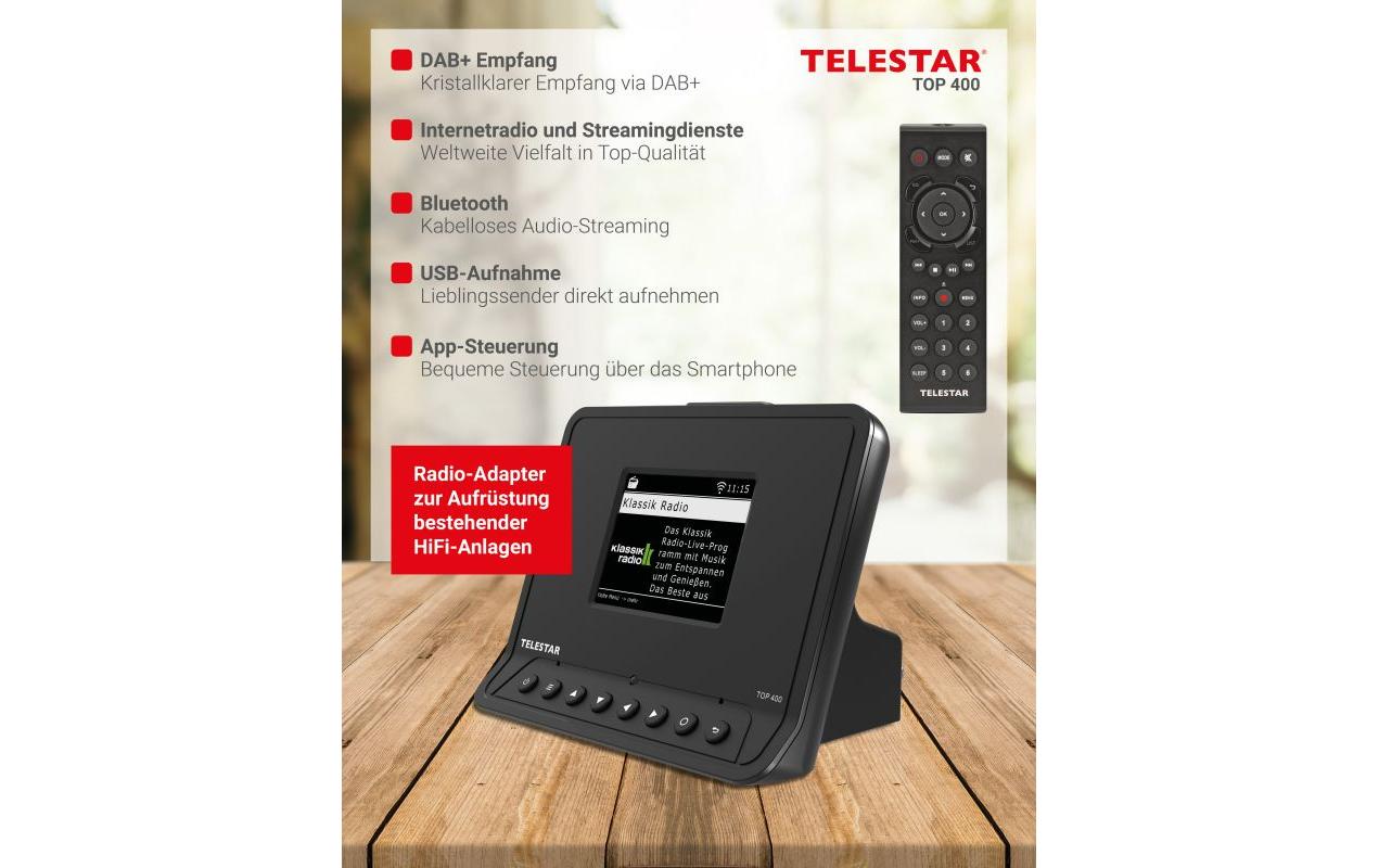 TOP 400 Schwarz<br>HiFi-Adapter mit DAB+/FM und Internetradio