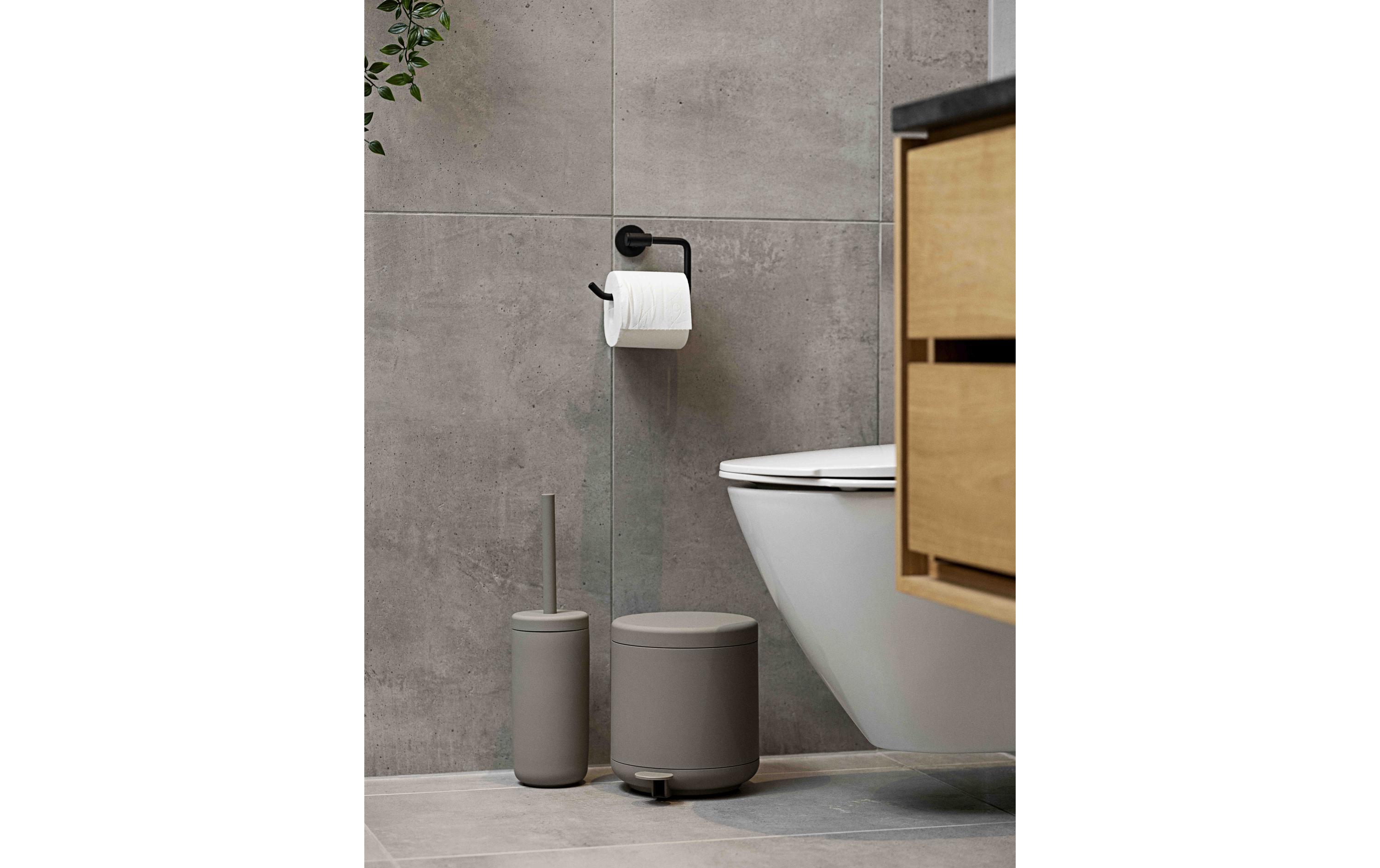 Toilettenbürste Ume Taupe, SteingutToilettenbürste mit Innengefäss