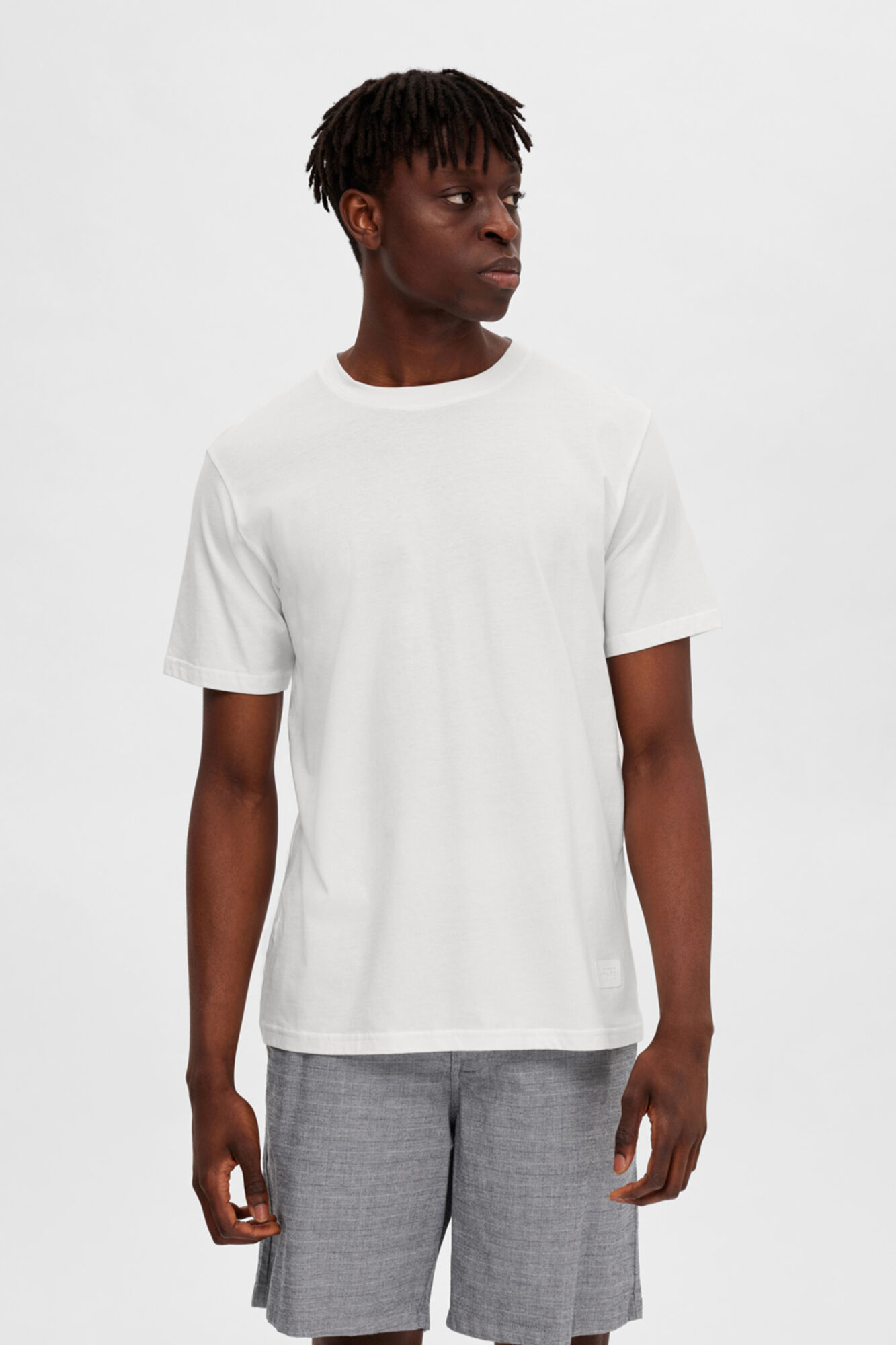 Camiseta de manga curta em algodão orgânico. - Branca