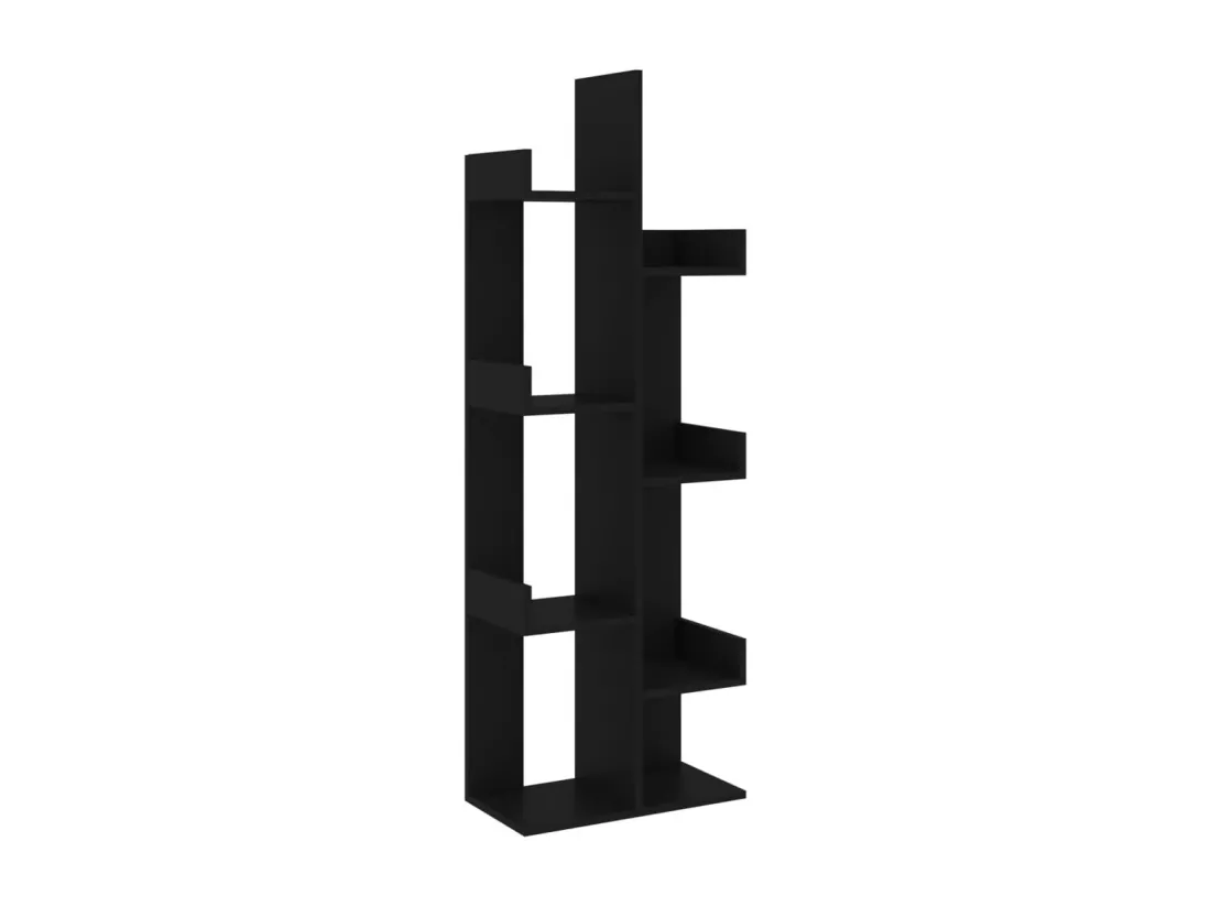 Bibliothèque Noir 48x25,5x140 cm Aggloméré