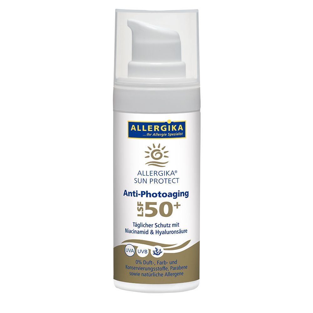 ALLERGIKA® SUN PROTECT Anti-Photo-Aging SPF 50+ - Sonnenschutz zur tägliche Anwendung, sehr hoher Schutz vor vorzeitiger Hautalterung bei sensibler, trockener Haut