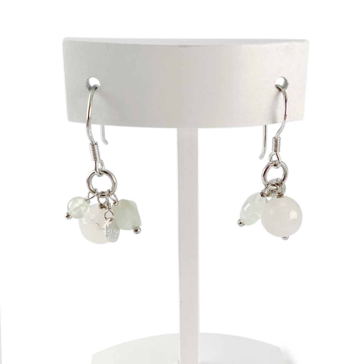 Boucles d'oreilles d'occasion argent 925 quartz préhnite