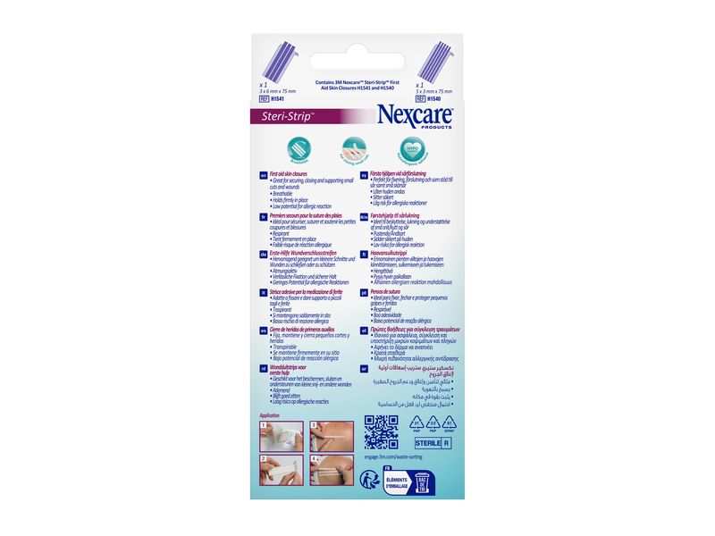 3M Nexcare Steri-Strip Wundverschlusstreifen weiss, 8 Stück Verschlussstreifen für Wunden